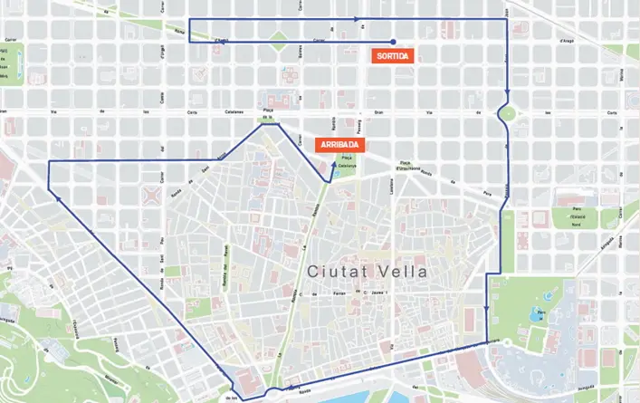 Mapa que muestra el recorrido de la cursa