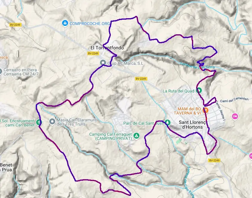 Mapa que muestra el recorrido de la cursa
